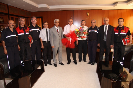 Başkan Güzelbey İtfaiyecileri Makamında Kabul Etti