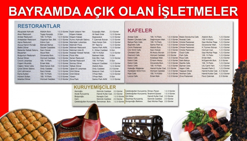 NÖBETÇİ İŞLETMELER BU BAYRAMDA DA AÇIK OLACAK
