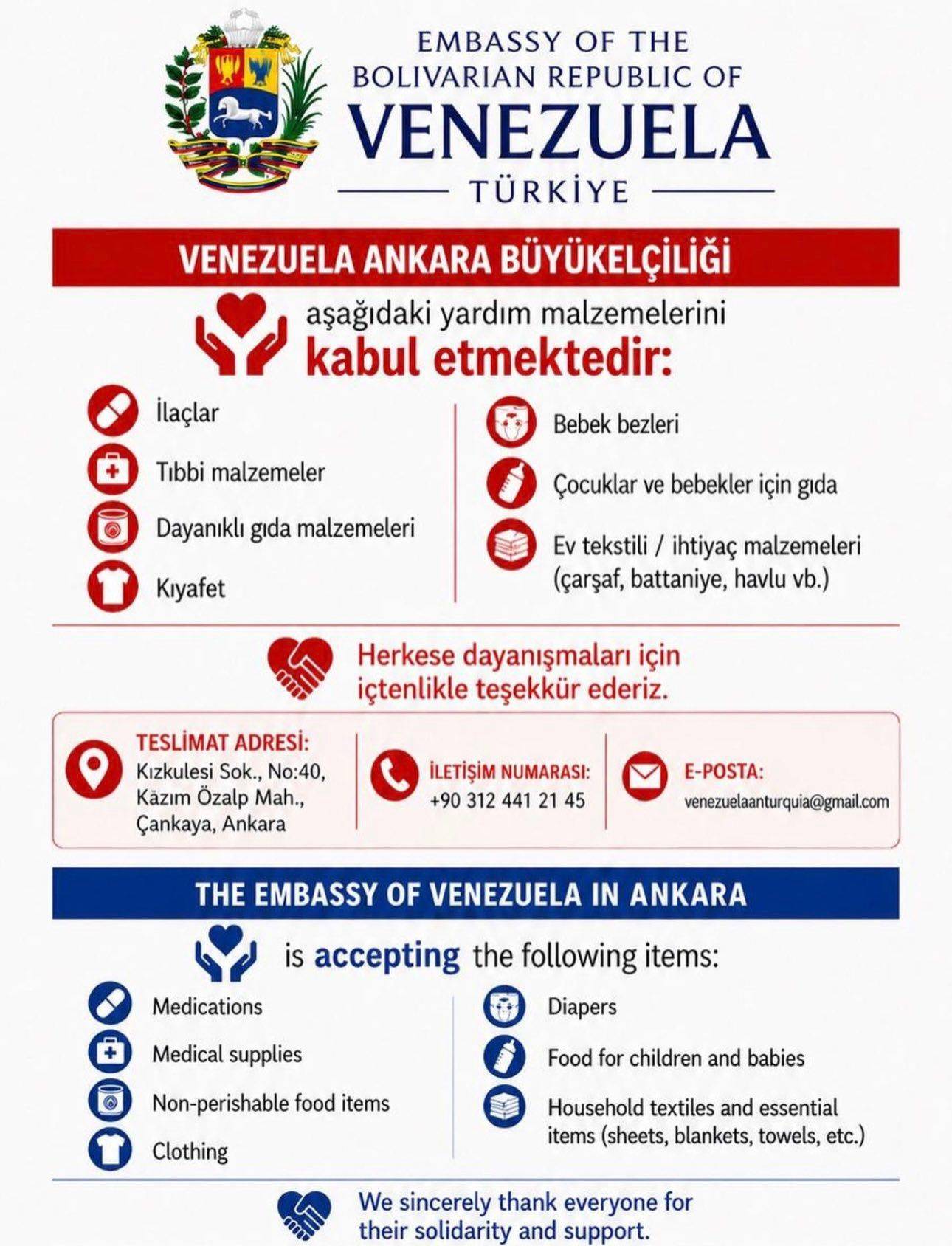 BAŞKAN ŞAHİN’DEN VENEZUELA HALKI İÇİN YARDIM ÇAĞRISI!